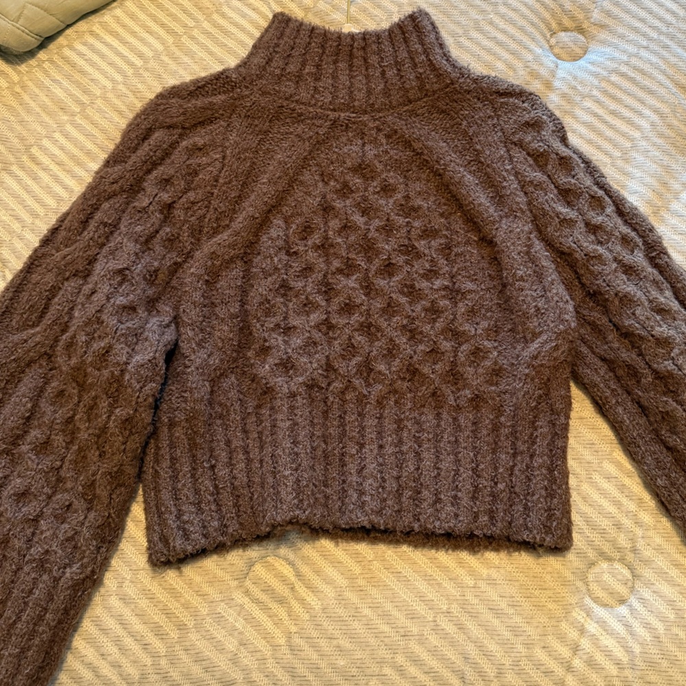 Express Cozy Brown Cable Knit Sweater